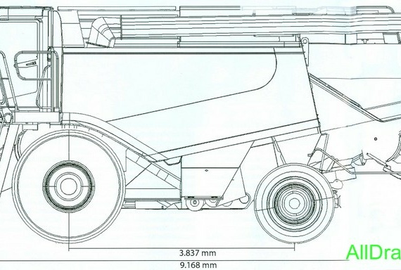Claas Lexion Rotary Combine (2008) (Роторный комбайн) чертежи (рисунки) грузовика